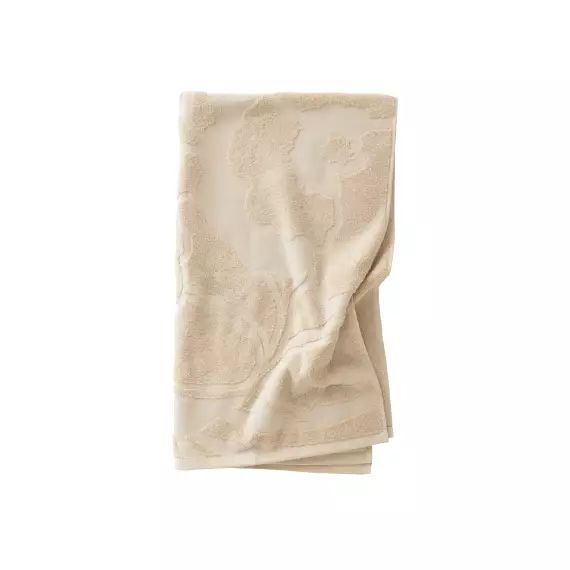 Drap de bain bouclette ciselé uni beige 70 x 120 cm