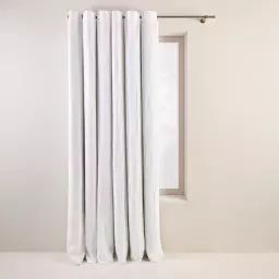 Rideau oeillets doublé occultant 140×345 cm Blanc pur en Lin