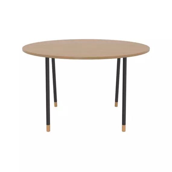 K2 Table ronde D.120cm BUT PRO imitation chêne et noir