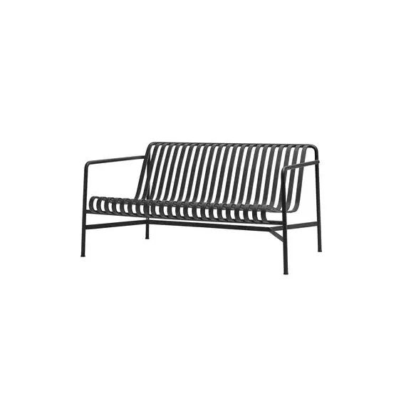 Canapé de jardin 2 places Palissade en Métal, Peinture époxy – Couleur Noir – 115.53 x 139 x 70 cm – Designer Ronan & Erwan Bouroullec