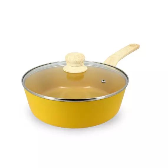 Sauteuse en aluminium Ø24cm jaune – compatible induction