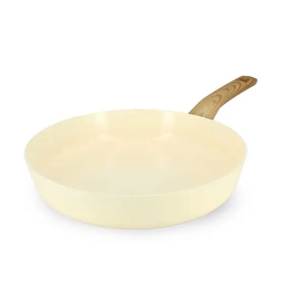 Poêle en aluminium Ø28cm crème – compatible induction