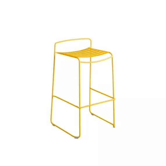 Tabouret haut empilable Surprising en Métal, Acier peint – Couleur Jaune – 41.3 x 41.3 x 86.6 cm – Designer Harald Guggenbichler