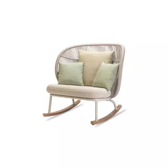 Rocking chair Kodo en Tissu, Tissu d’extérieur – Couleur Beige – 100 x 116.57 x 98 cm – Designer Studio Segers