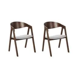 Lot de 2 chaises de salle à manger bois sombre et gris