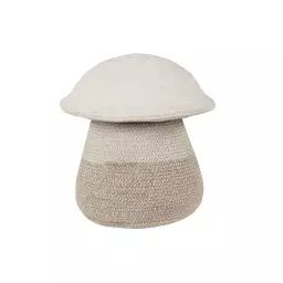 Panier champignon en coton beige 33×38