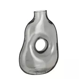 Vase en verre gris clair H25