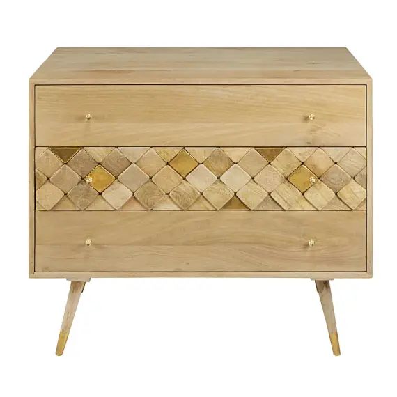 Commode 3 tiroirs en manguier massif Salome