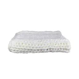 Plaid grosses mailles chunky 120 x 150 cm blanc