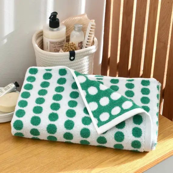 Drap de bain vert 70×140 en coton