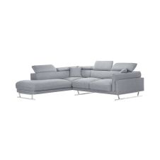 Canapé d’angle gauche 6 places toucher lin gris