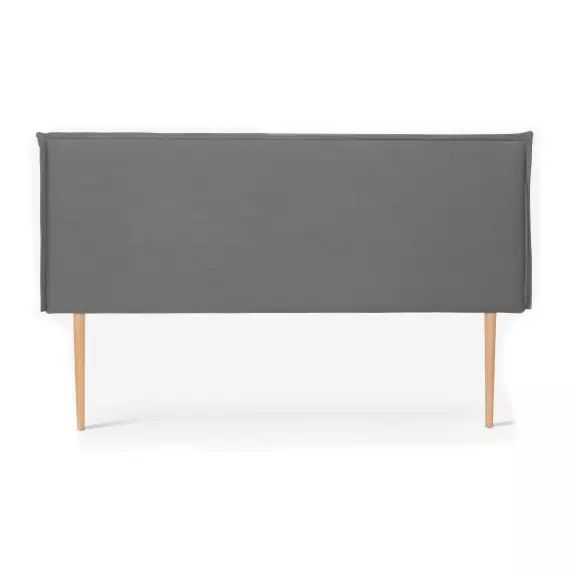Tête de lit tapissée en tissu en lin gris 160x100cm