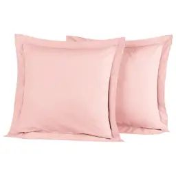 Lot de 2 taies d’oreiller unie percale e Poudre 65×65