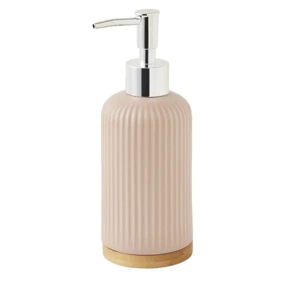 Distributeur de savon en céramique rose