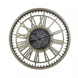 Horloge à rouages gris anthracite D90