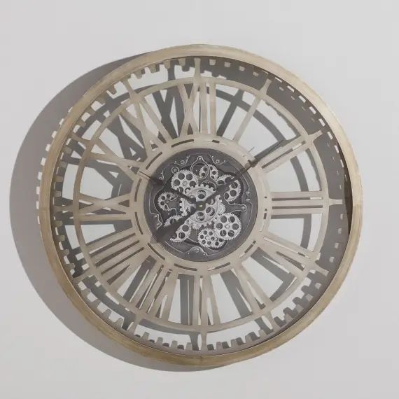 Horloge à rouages gris anthracite D90