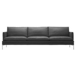 Canapé 3 places ou + William en Tissu, Aluminium poli – Couleur Gris – 266 x 97 x 87 cm – Designer Damian Williamson