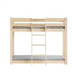 Lit superposé 90×190 sommier inclus naturel