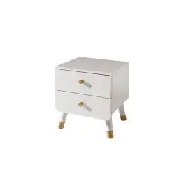 Table de chevet 2 tiroirs blanc