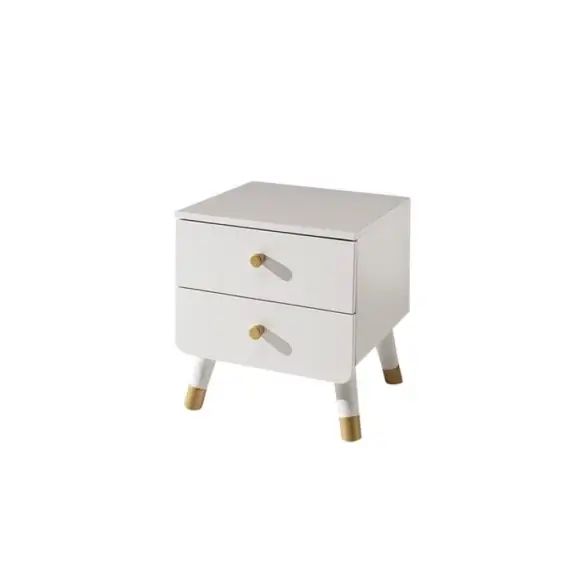 Table de chevet 2 tiroirs blanc
