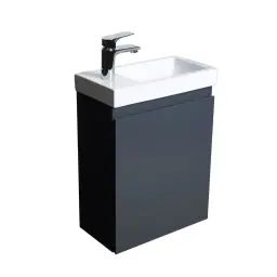 Meuble lave-mains  gris anthracite + robinet chromé