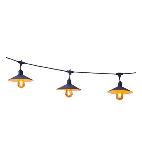 Guirlande solaire vintage 10 ampoules Acier Noir6M 10xE27