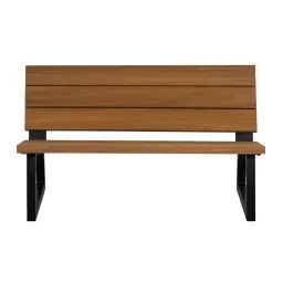 Banc extérieur moderne en bois FSC et métal noir