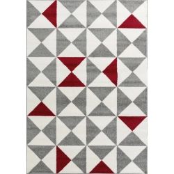 FORSA – Tapis géométrique rouge 120x160cm