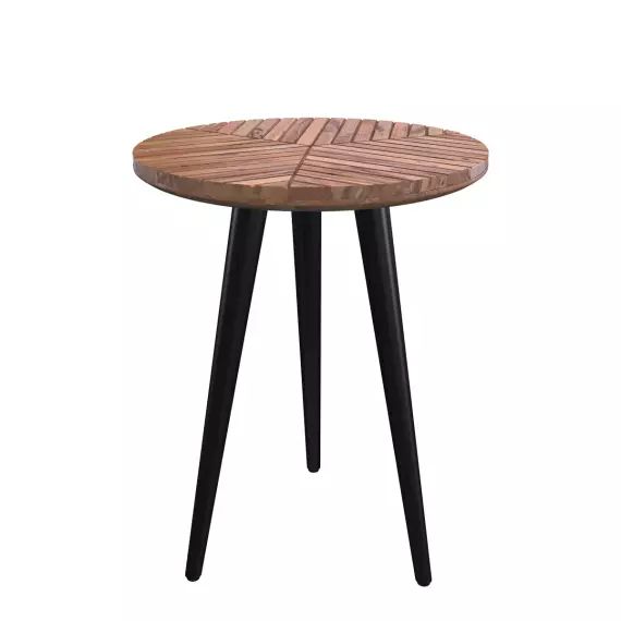 Table basse ronde diamètre 40 cm en bois d’acacia
