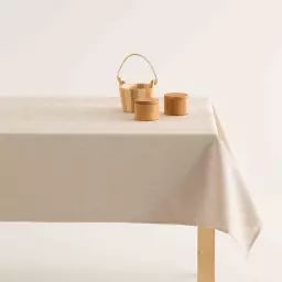 Nappe en coton biologique beige avec anti-taches 140×300 cm