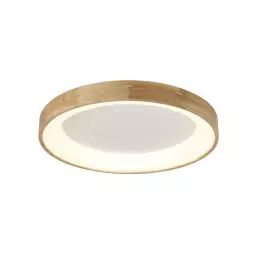 Plafonnier LED rond en bois de style nordique ø47 cm