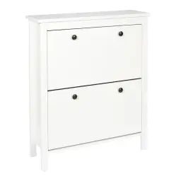 Meuble à chaussures avec 2 portes blanc blanc