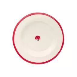 Assiette à dessert Vaisselle en Céramique, Grès – Couleur Rouge – 20 x 20 x 2 cm – Designer Laëtitia Rouget