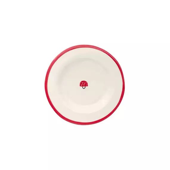 Assiette à dessert Vaisselle en Céramique, Grès – Couleur Rouge – 20 x 20 x 2 cm – Designer Laëtitia Rouget