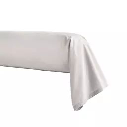 Taie de traversin en percale de coton gris perle 43×190