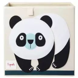 Boîte de rangement pour jouets – 3 SPROUTS – Panda – Blanc – Format adapté – Multicolore blanc