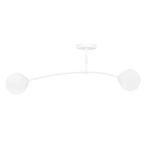 Plafonnier 2 lumières minimaliste blanc avec sphères en verre
