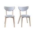 image de chaises scandinave Chaises scandinaves gris et bois clair (lot de 2) LEENA