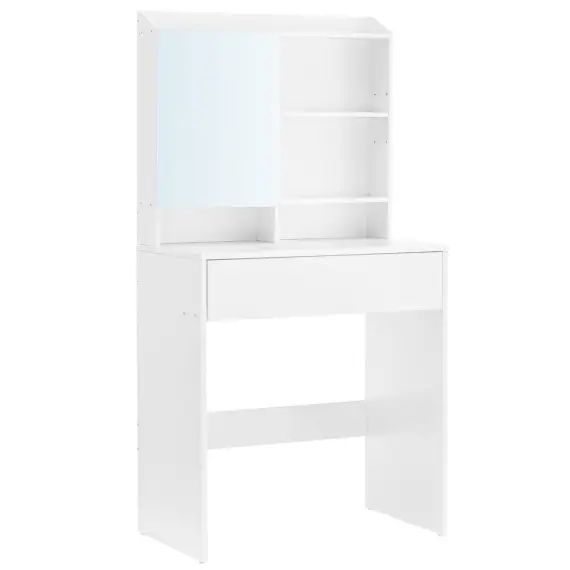 Coiffeuse 1 tiroir et 3 étagères avec miroir – H136 cm