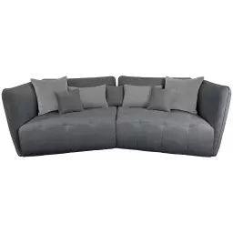 Canapé droit fixe 4 places SOPHIE coloris gris