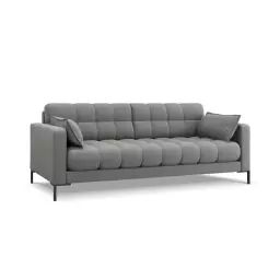 Canapé 4 places en tissu structuré gris