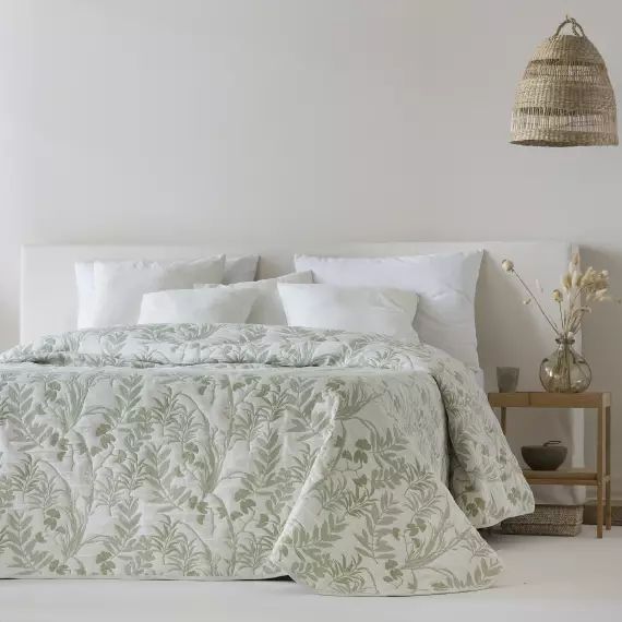 Couvre lit en coton vert 250×270