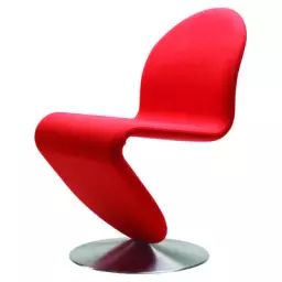 Chaise rembourrée 123 en Tissu, Laine – Couleur Rouge – 57 x 50 x 86 cm – Designer Verner Panton