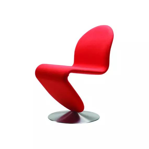 Chaise rembourrée 123 en Tissu, Laine – Couleur Rouge – 57 x 50 x 86 cm – Designer Verner Panton