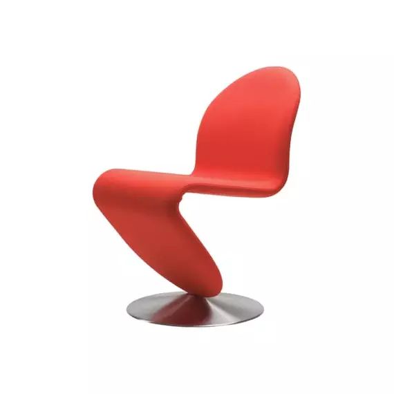 Chaise rembourrée 123 en Tissu, Laine – Couleur Rouge – 57 x 50 x 86 cm – Designer Verner Panton