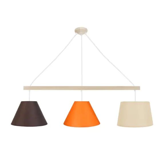 Suspension bois naturel et multicolore