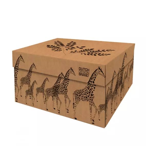 Boite de rangement carton beige 39,5x32x21cm