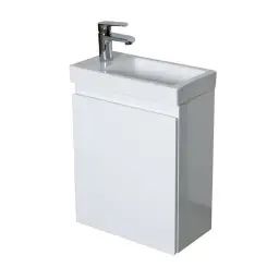 Meuble lave-mains  blanc + robinet chromé