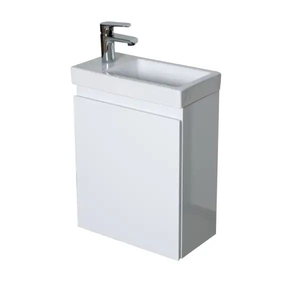 Meuble lave-mains  blanc + robinet chromé