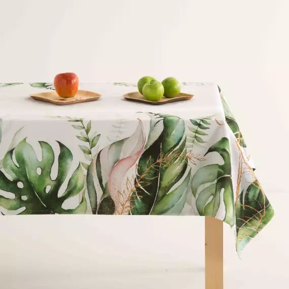 Nappe imprimée multicolore avec traitement anti-taches coton 140x140cm